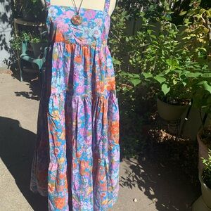 Free People Multicolor Floral Backless Dress